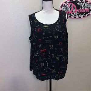 David Dart woman’s 1X biking Street light sleeveless blouse